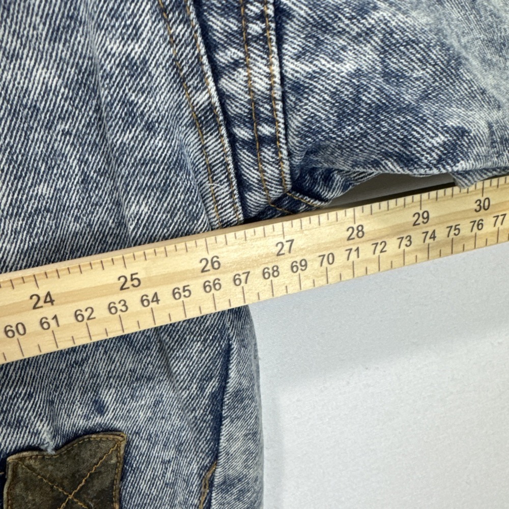 VTG RARE  40s Wild Blues Denim Design  Lined Jacket  Distressed Rivets Acid Wash - Picture 9 of 14